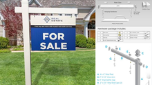 Real Estate Sign Post Kits - White Vinyl Post and Printed Sign