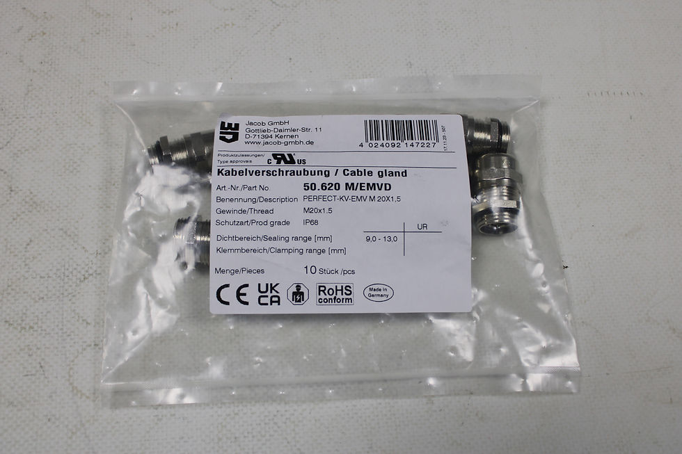 Thumbnail: LOT of 10 pcs Jacob Cable Gland 9-13MM M20x1,5 BRASS 50.620M/EMVD