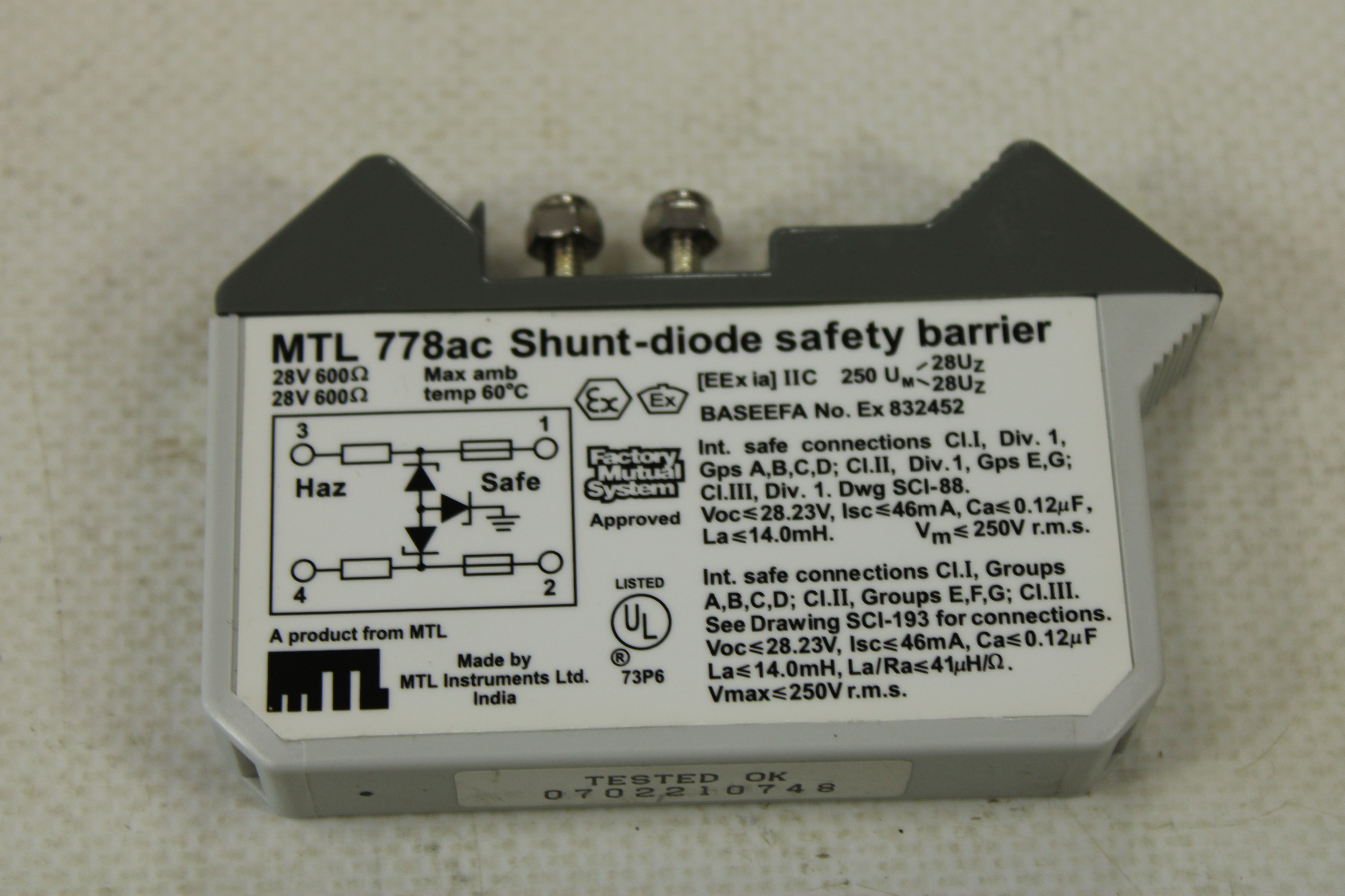 MTL Instruments MTL 778ac Shunt-diode Safety Barrier