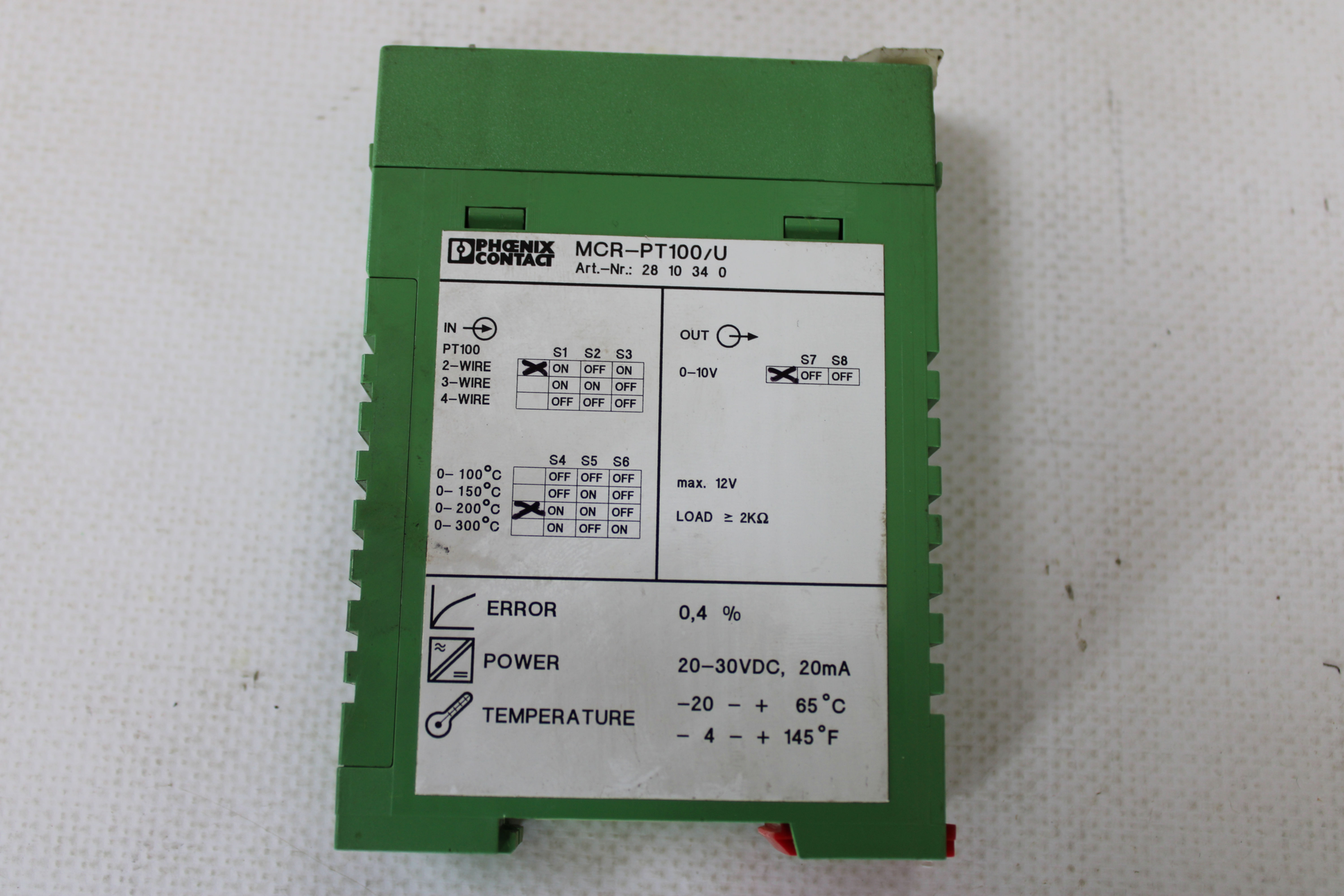 PHOENIX CONTACT MCR-PT100/U PT100-CONVERTER 2810340