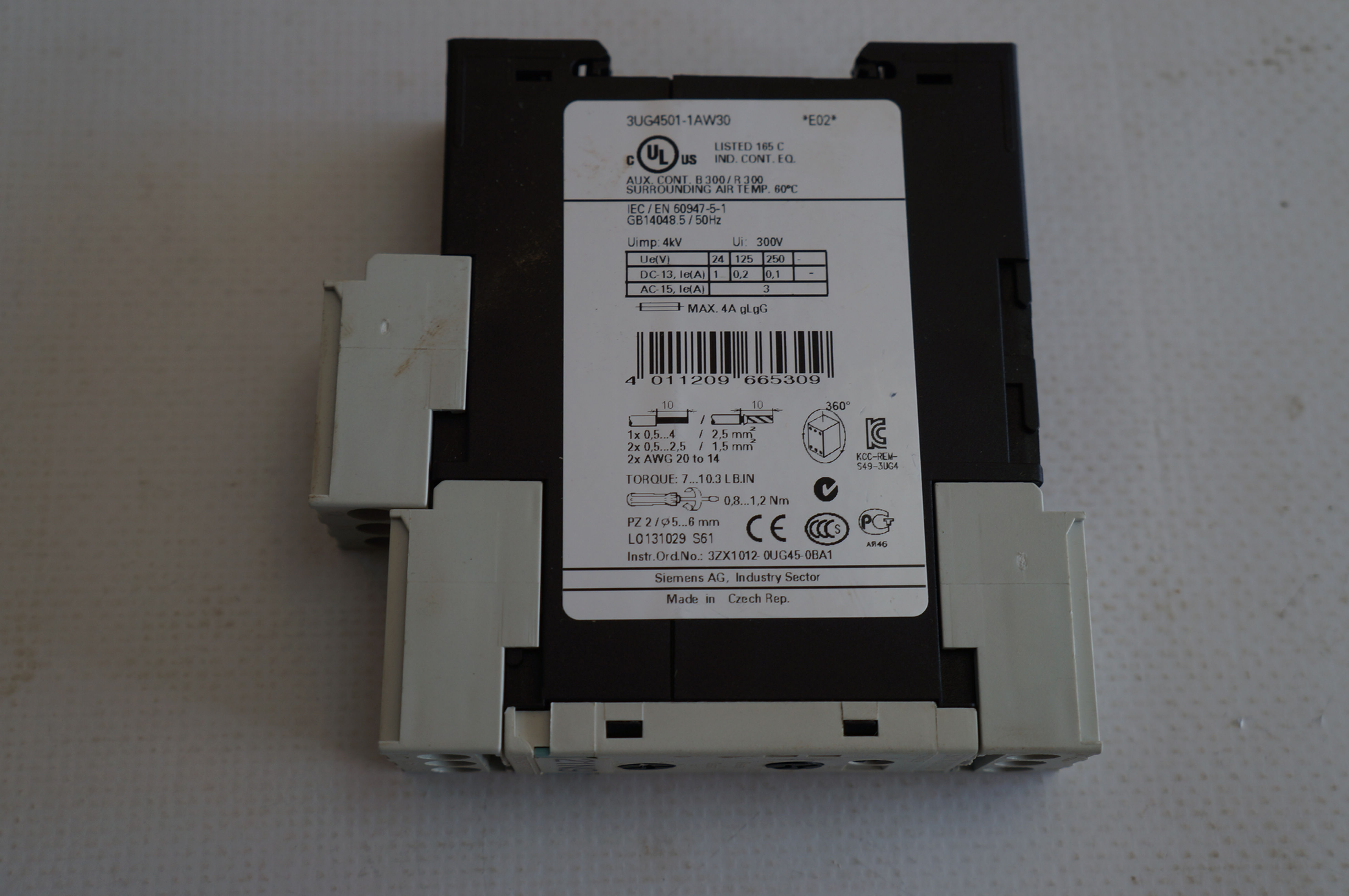 SIEMENS 3UG4501-1AW30 monitoring relay