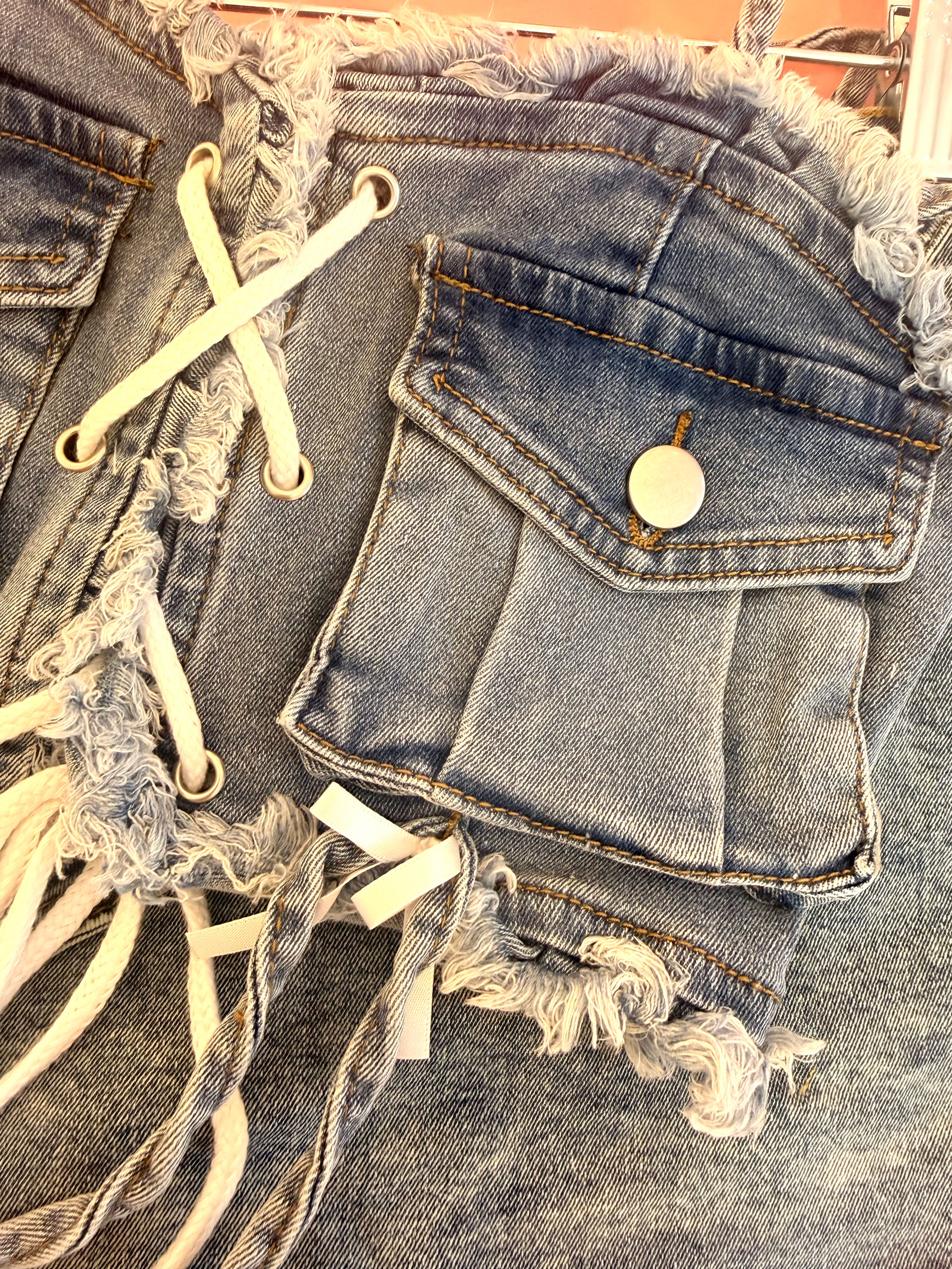 Denim Lace-Up Co-ord