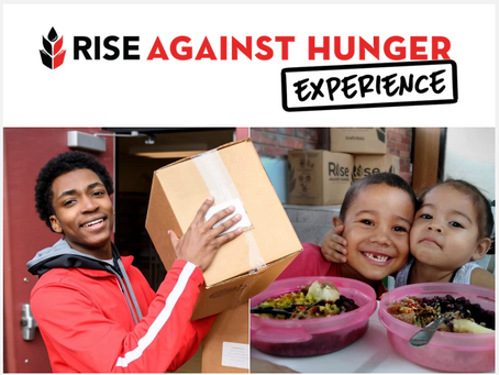 Meals packaged at your Rise Against Hunger Experience have shipped.