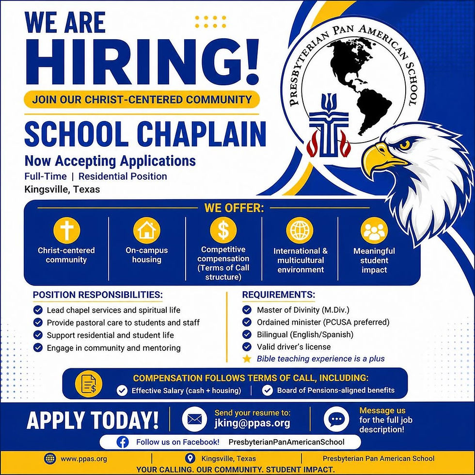 Presbyterian Pan American School SeeksSchool Chaplain