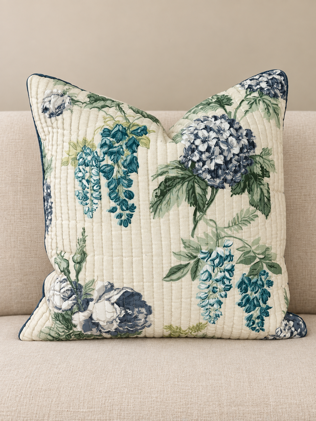 The WISTERIA QUILT CUSHION COVER SET OF -5