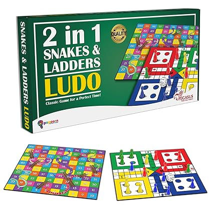 2 in 1 Snakes and Ladders Ludo