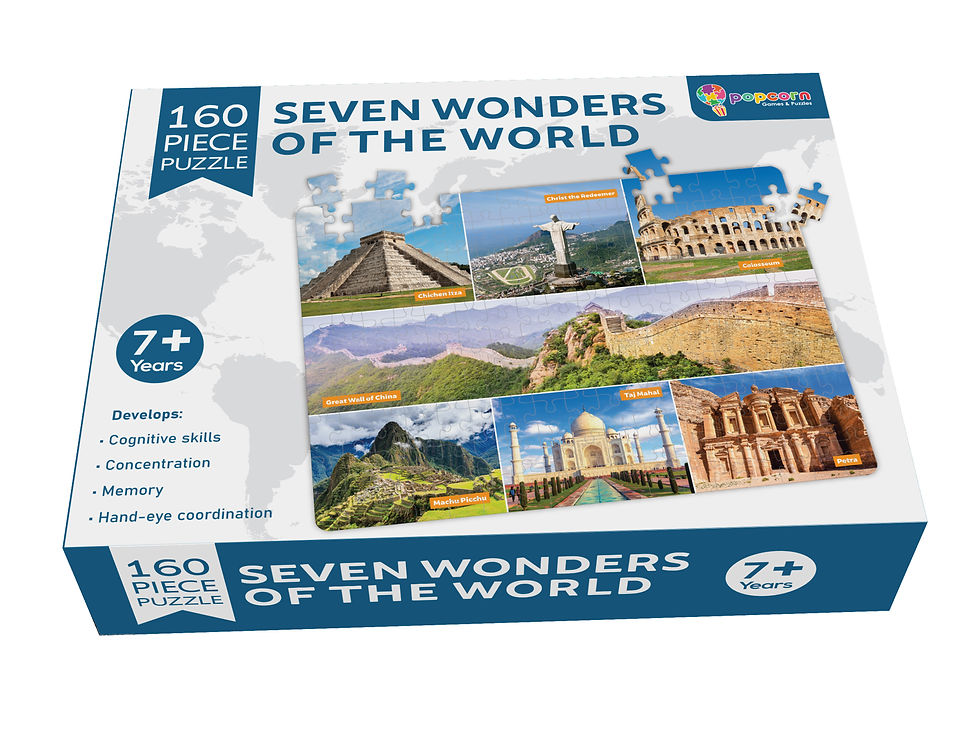 Popcorn Seven Wonders of The World Puzzle Game