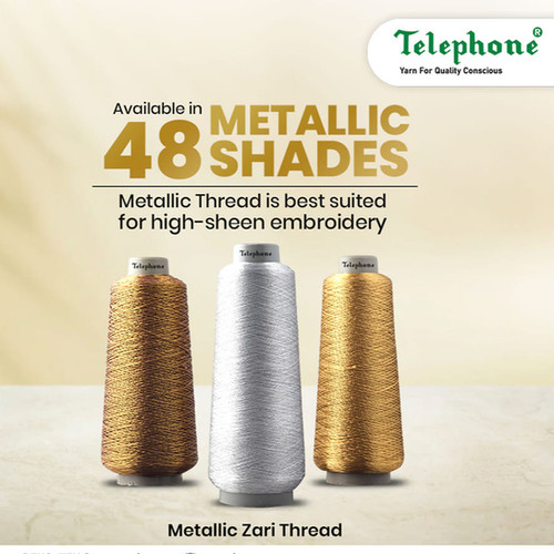 Telephone Zari Thread - 100g cone | Mahabir Sequins Embroidery