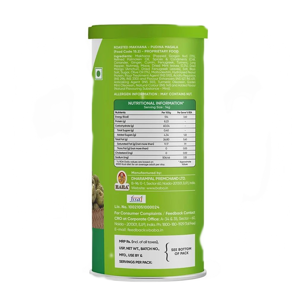 Snack Factory Makhana Pudina Masala Can 72g