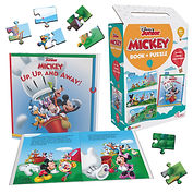 Popcorn Disney Junior Mickey Book & Puzzles-Up, Up and Away