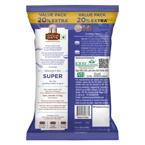 India Gate Basmati Rice Super 6Kg