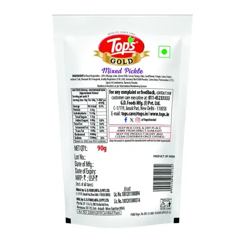 Tops Mixed Pickle Spout Pouch 90g