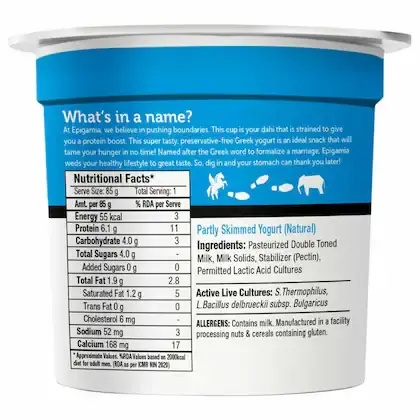 Epigamia Greekyogurt Natural 85g