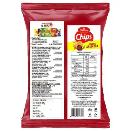 Haldiram Chips Sizzling Sriracha 89g