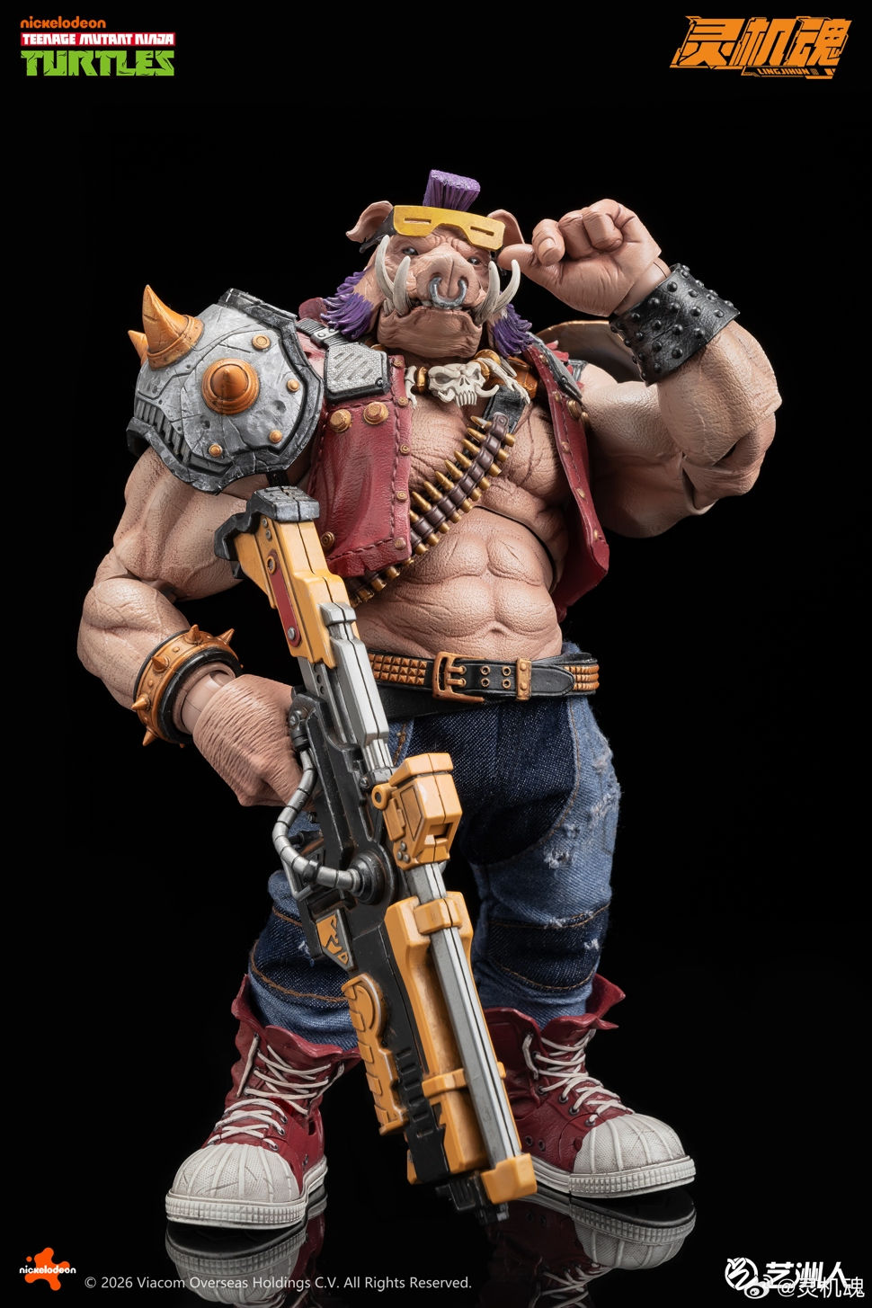 縮圖：靈機魂 LINGJIHUN 忍者龜系列 LJ004B 比博 BEBOP 豬臉 1/12  可動