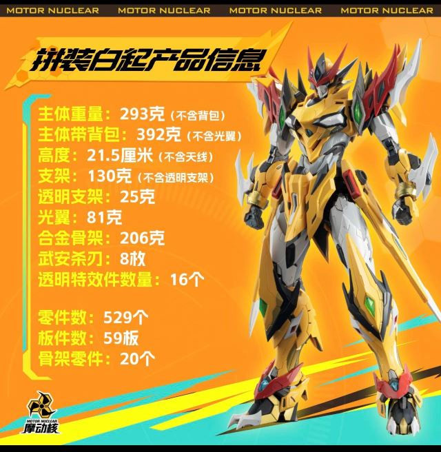 Thumbnail: 摩動核 MNP-XH01 天暴星 琥珀炎黃 白起 拼裝模型系列