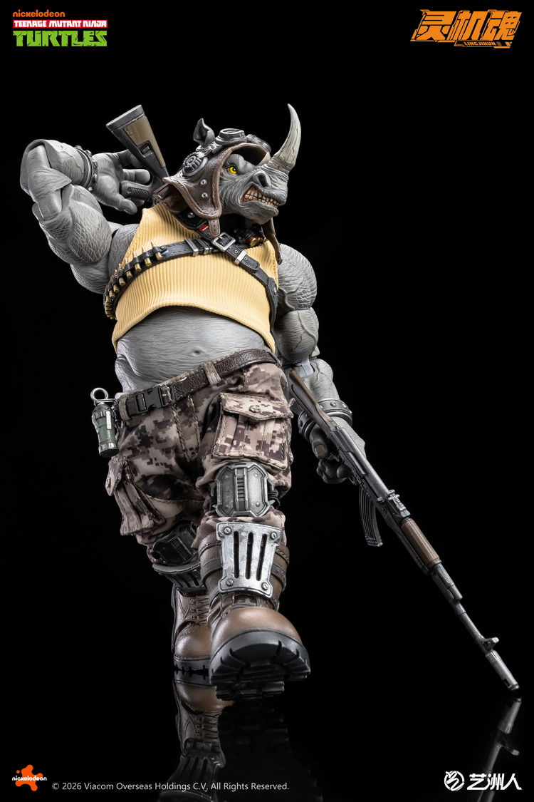 縮圖：靈機魂 LINGJIHUN 忍者龜系列 LJ004A 羅斯泰迪 Rocksteady 牛頭 1/12  可動