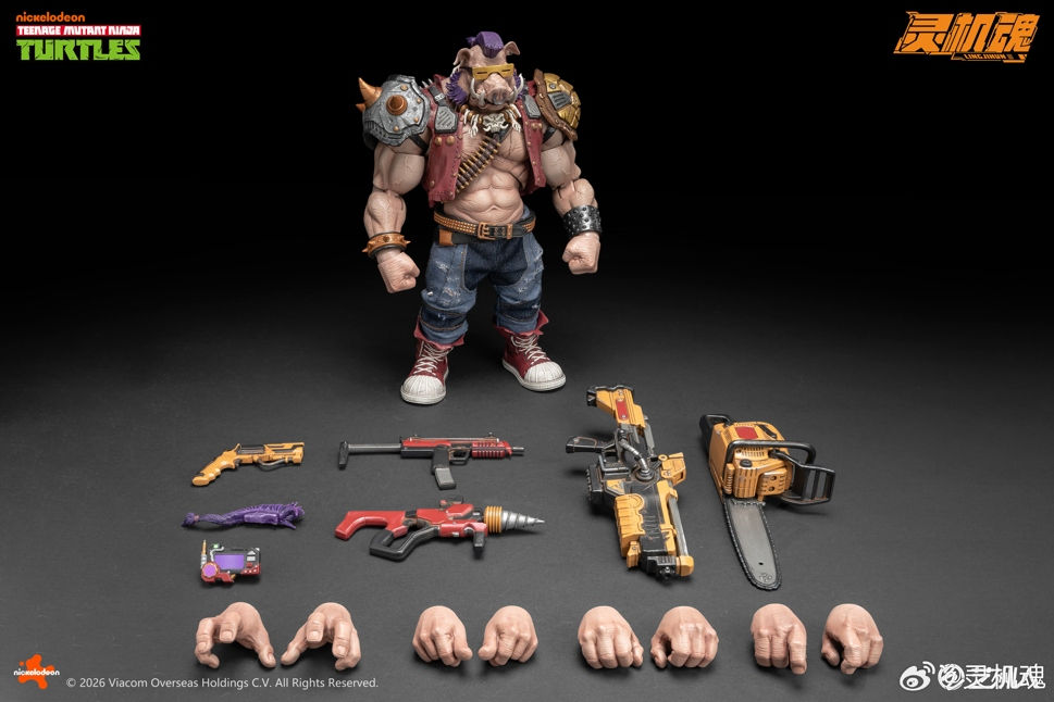 縮圖：靈機魂 LINGJIHUN 忍者龜系列 LJ004B 比博 BEBOP 豬臉 1/12  可動