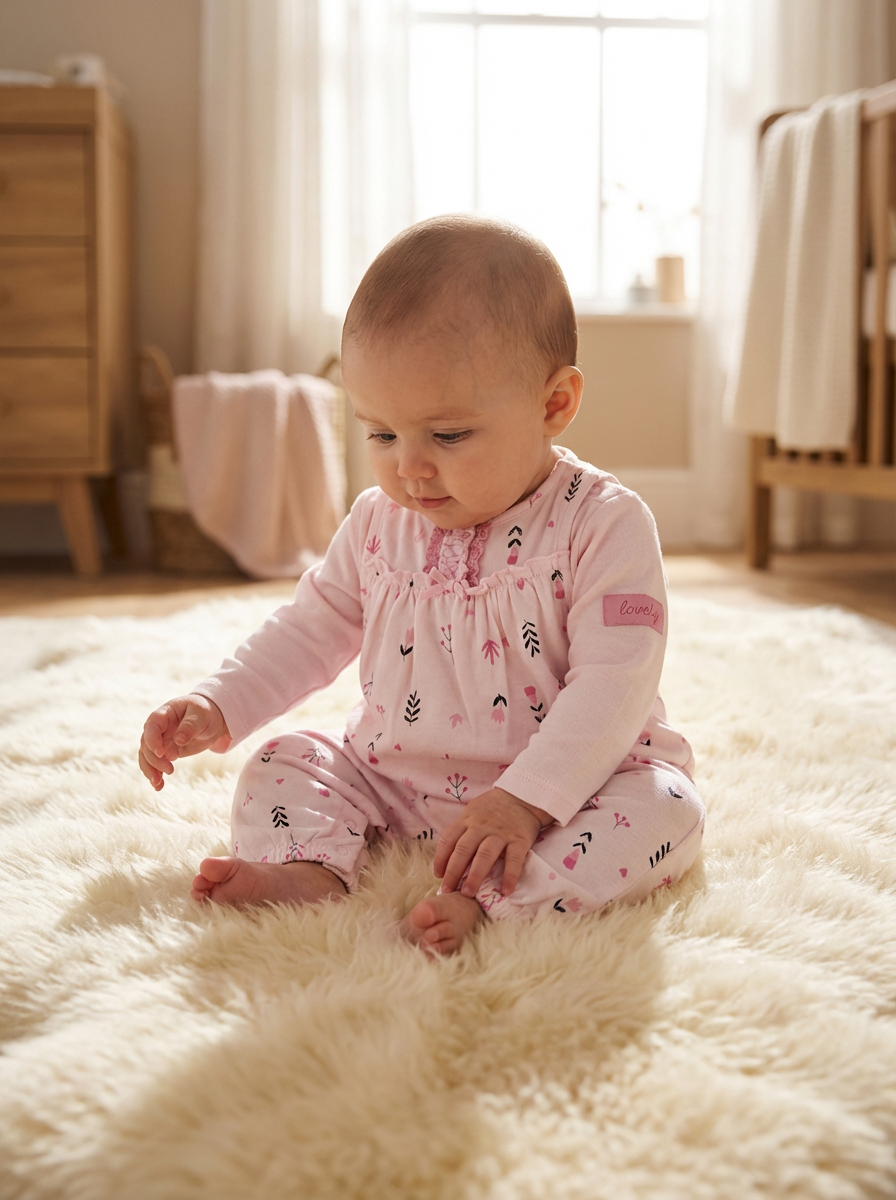 Thumbnail: Baby pink floral romper