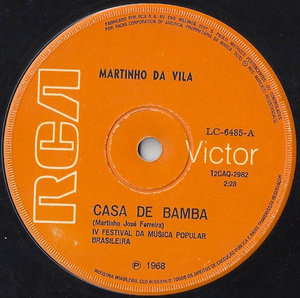 Martinho Da Vila ‎– Casa De Bamba / Nego Vem Sambar