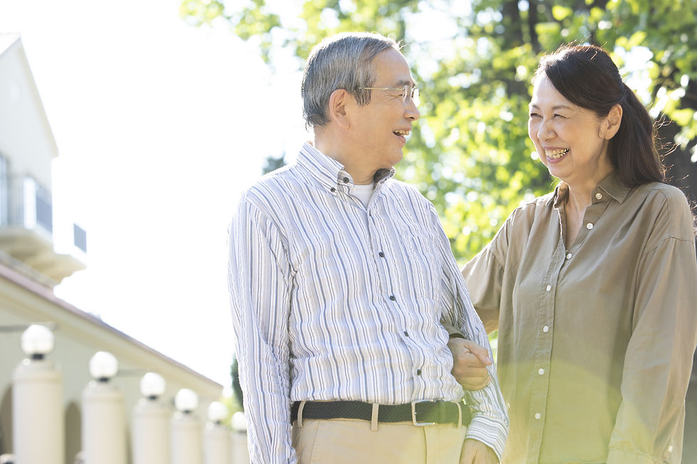 笑顔の夫婦