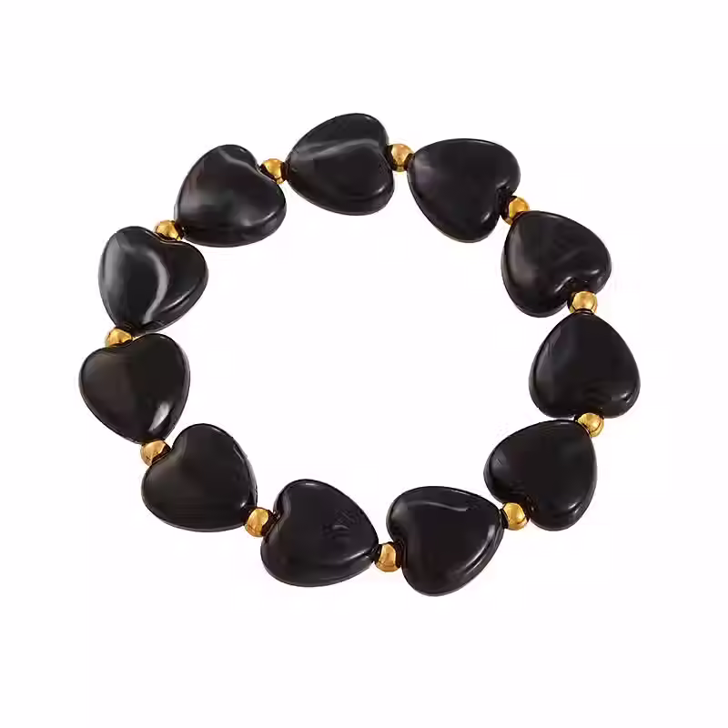 Thumbnail: Vintage Multicolour Heart Bead Bracelet