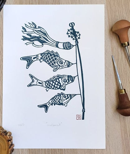 exemple linogravure Japon