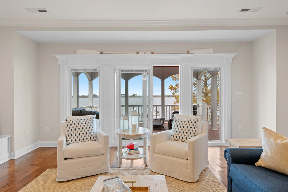 Living room interior photographed in Virginia Beach, Virginia.