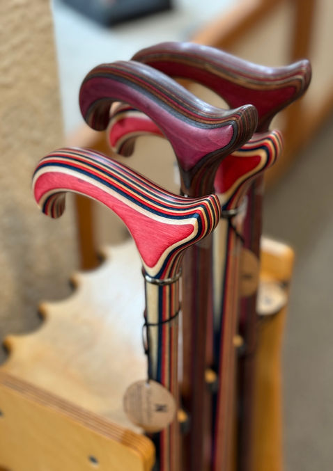 hand carved wooden canes