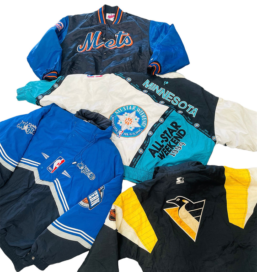 Thumbnail: High-quality Pro Line and Starter jackets available for vintage shops.