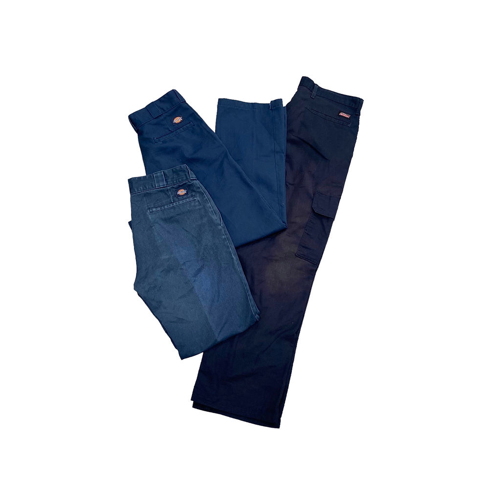 Thumbnail: Wholesale Dickies trousers with signs of wear, including skater 874 and chinos