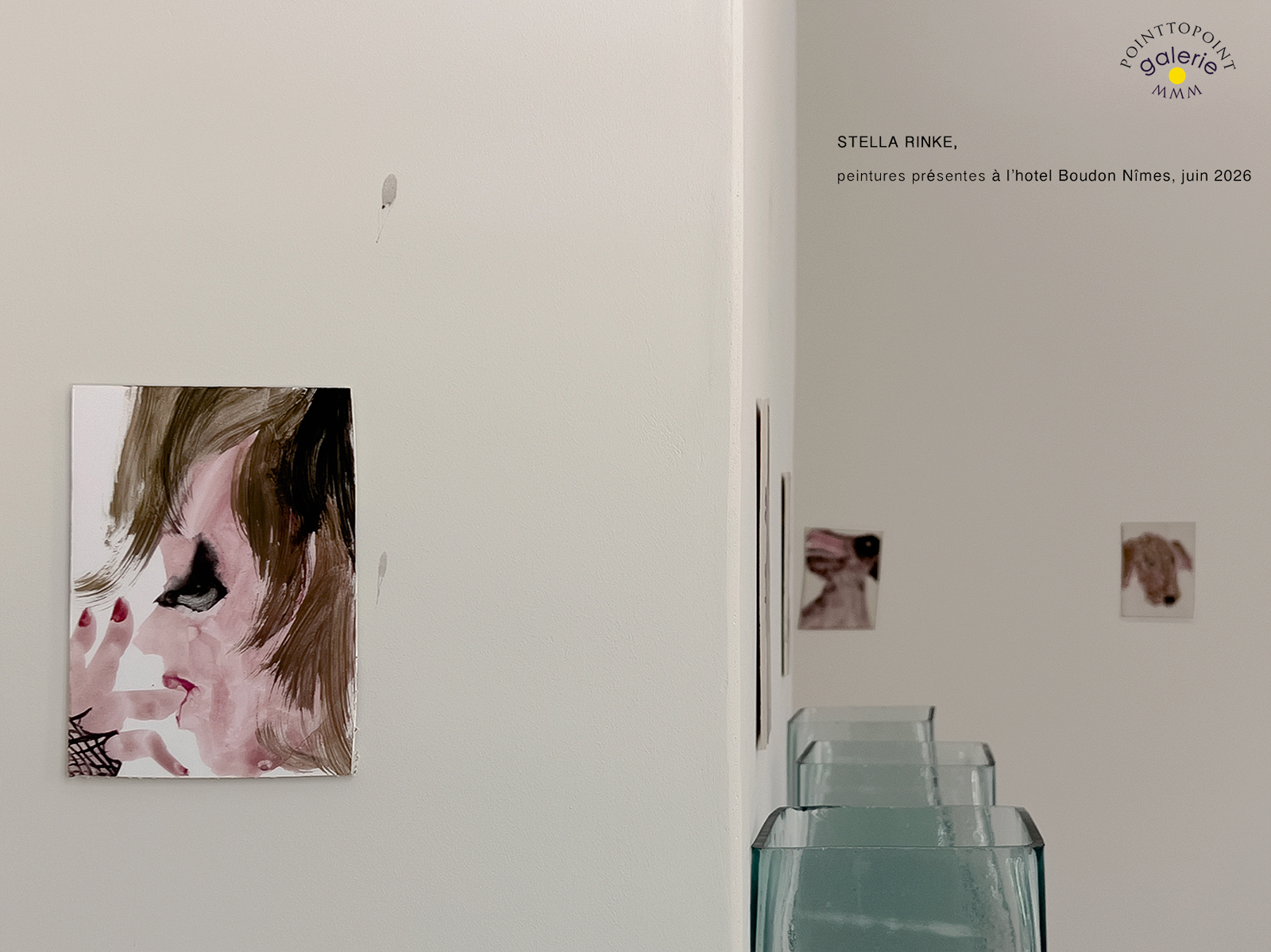 trois peintures de Stella Rinke présentes à l'hôtel Boudon de Nimes, juin 2026