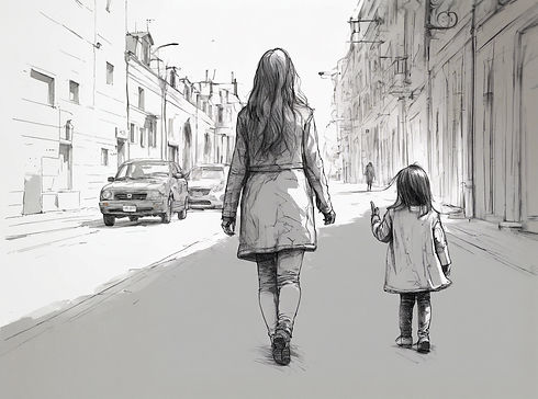 A woman and a little girl are on the opposite sides of the image.jpg