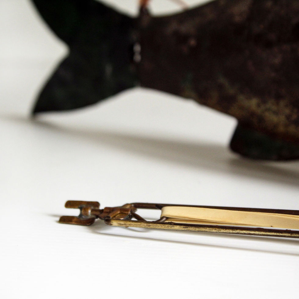 Thumbnail: Painted tole ware fish. Early 20th Century