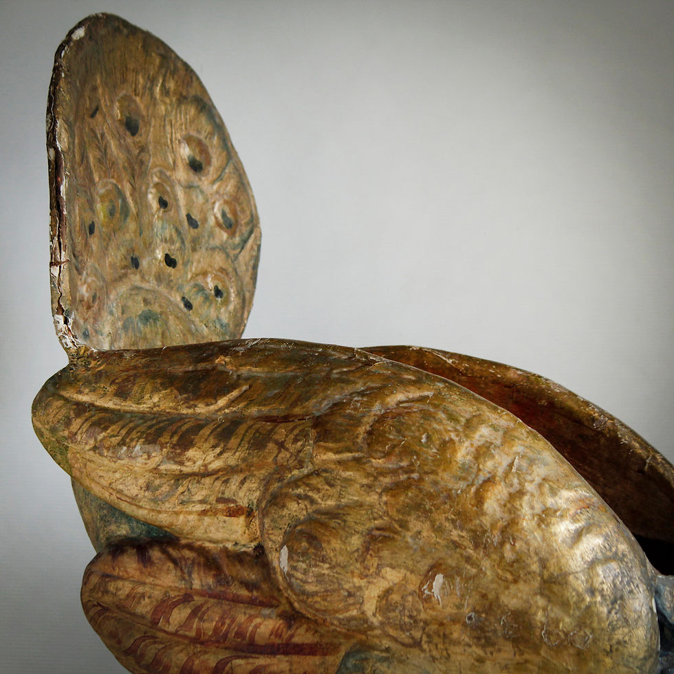 Miniature : 19th Century papier maché peacock chair