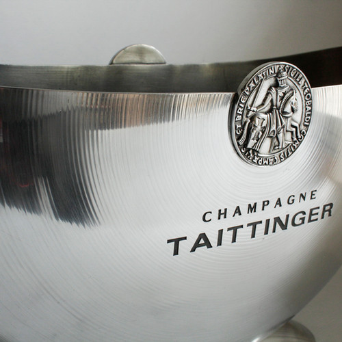 Seau À Champagne Taittinger modèle Ancien Argenté Laiton Seau À Champagne Taittinger modèle Ancien Argenté Laiton