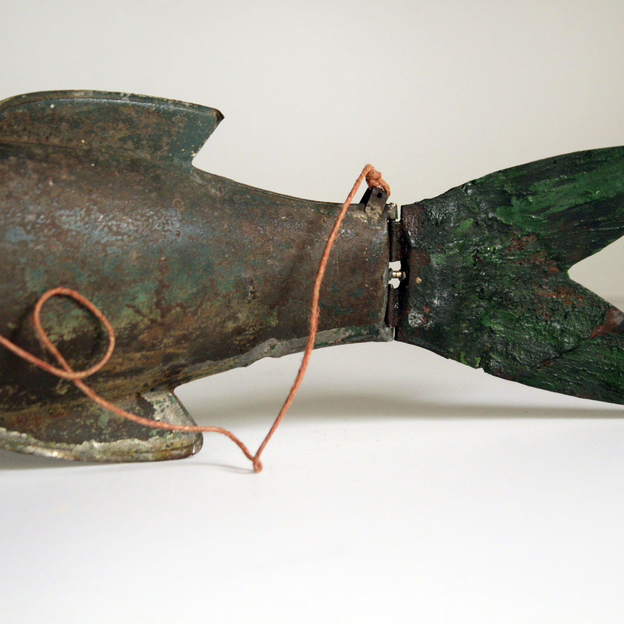 Painted tole ware fish. Early 20th Century