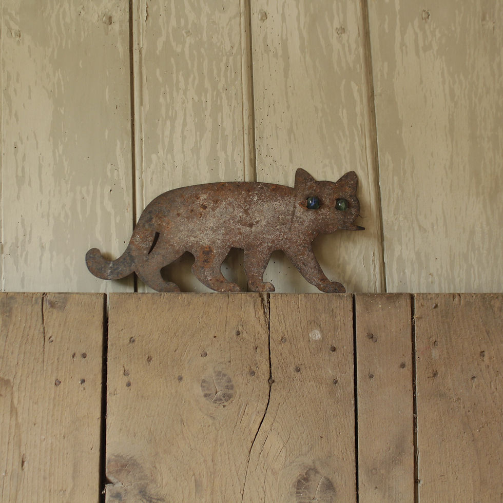 Miniature : Metal garden cat