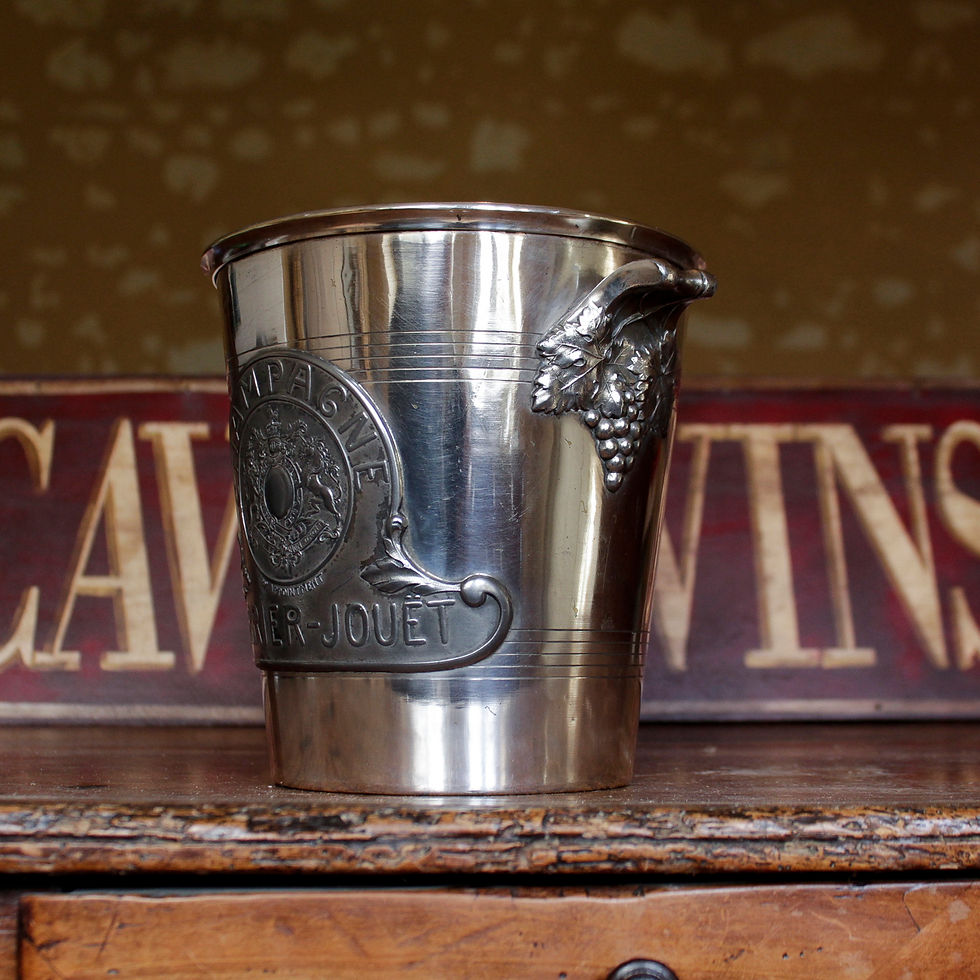 Thumbnail: Perrier Jouet champagne bucket silver plated with coat of arms