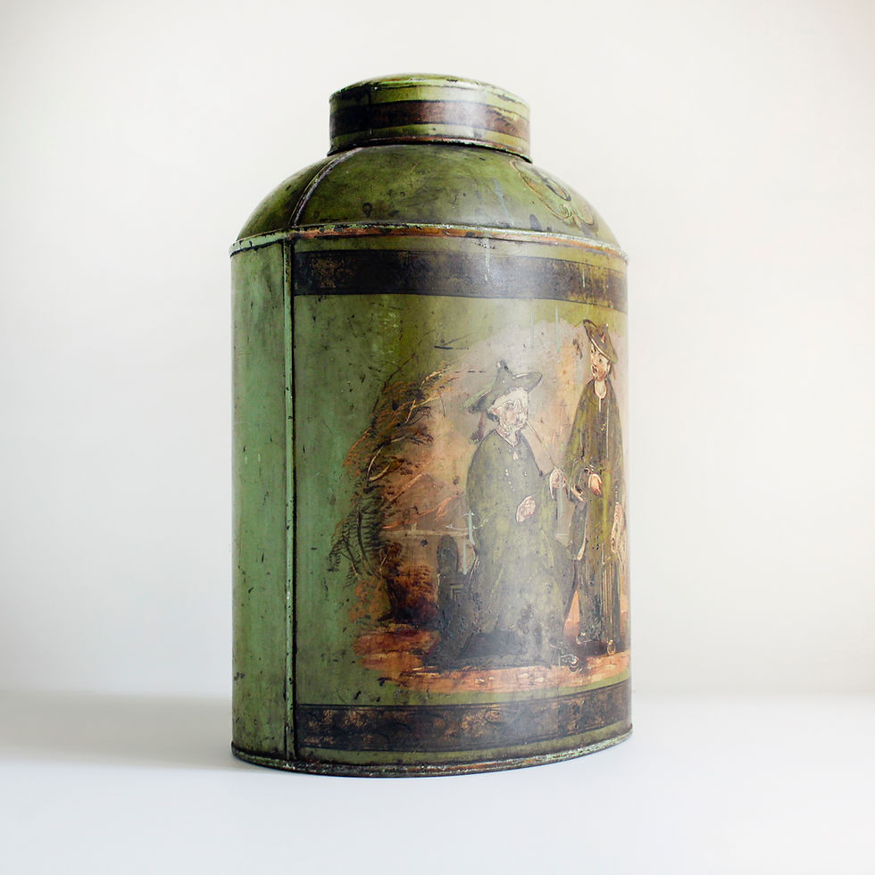 Thumbnail: EnglishToleware tea tin  c 1900