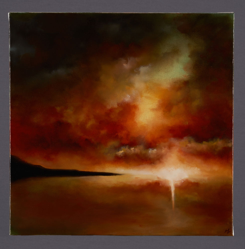 Thumbnail: Kynance Sunset, Cornwall    2021  40x40cm