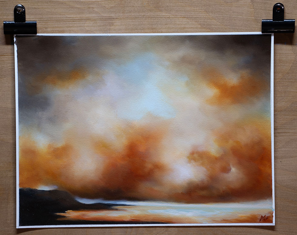 Thumbnail: Sunset For The Yorkshire Coast  2024   39x29cm