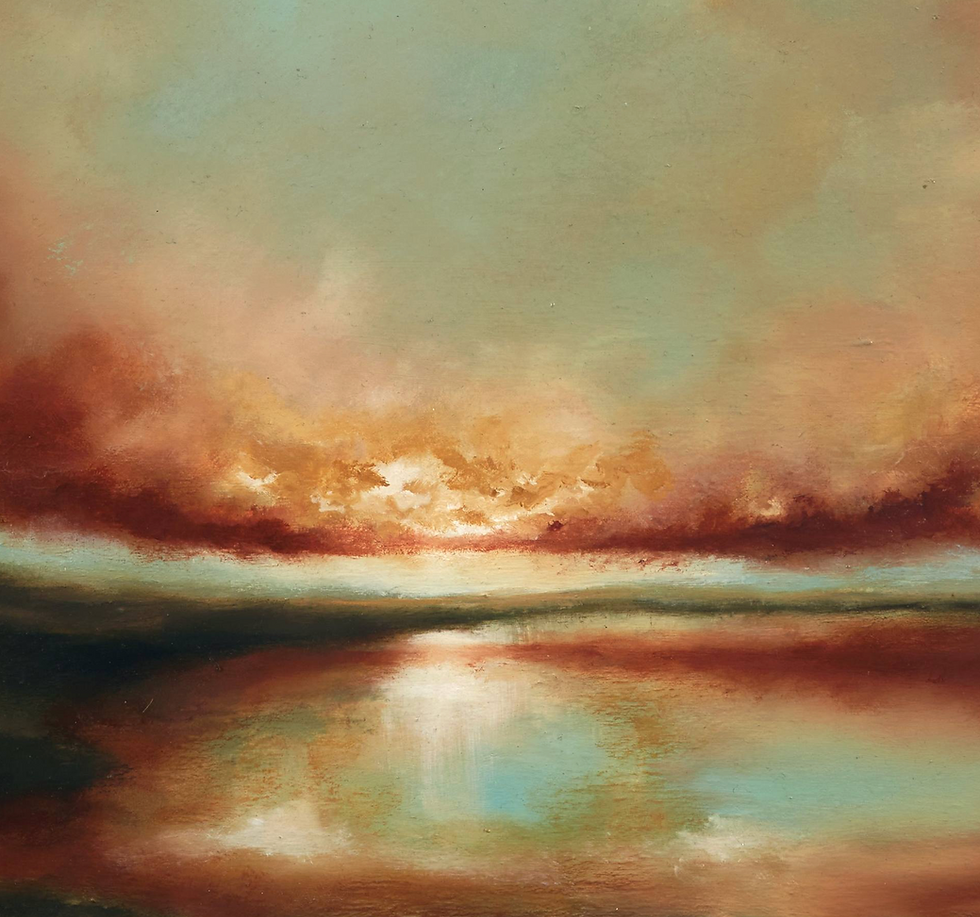Thumbnail: Sunset Over Windermere   2023    40x40cm