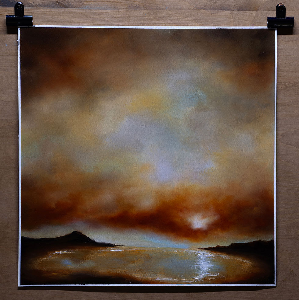 Thumbnail: Jurassic Coast Sunset Two   2024   49x49cm