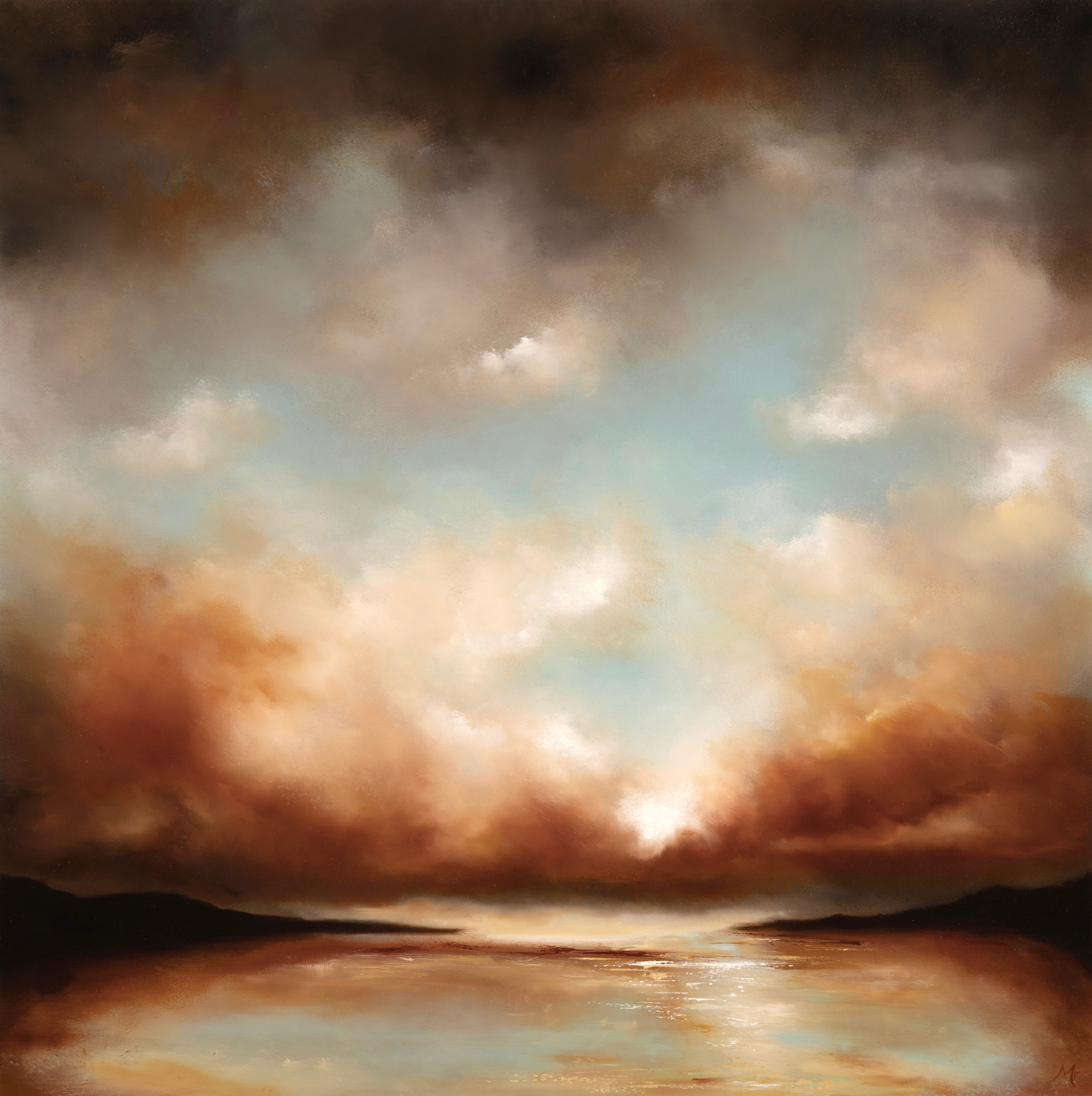 Autumn Sunset, Cornwall 2024 73x73cm