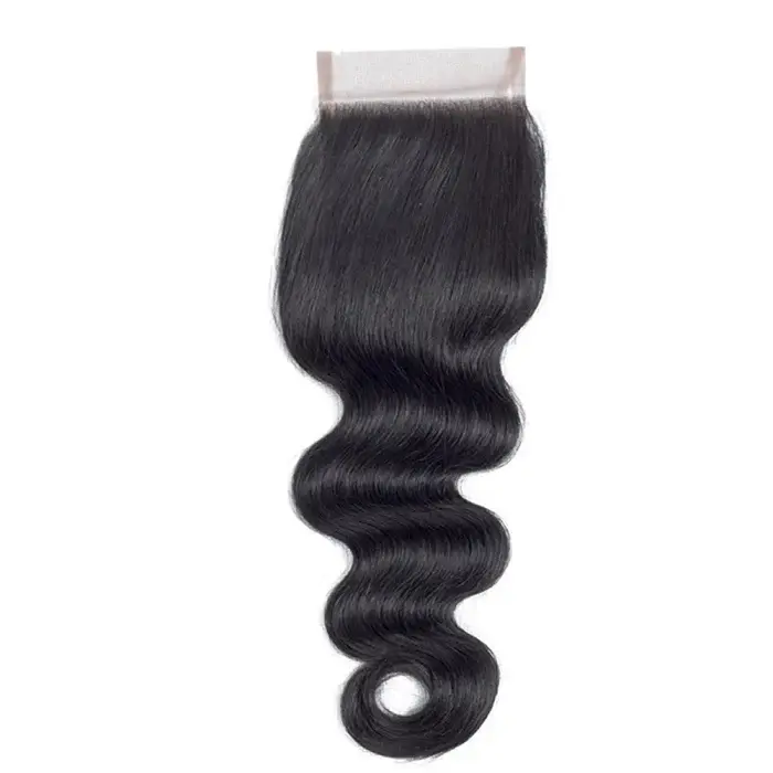 Thumbnail: 5x5 Body Wavy Free Parted Lace Closure #1B Natural Black