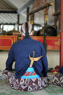 Traditional Javanese Dress and Ceremonial Dagger