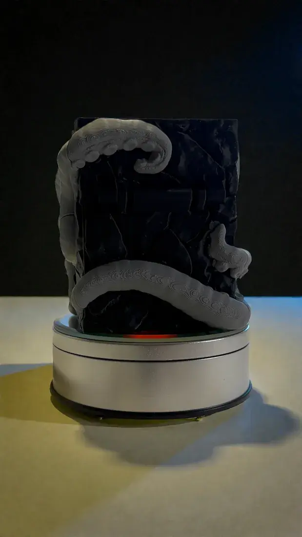 Thumbnail: Box of Influence dark fantasy deck box with wrapped tentacles – back view