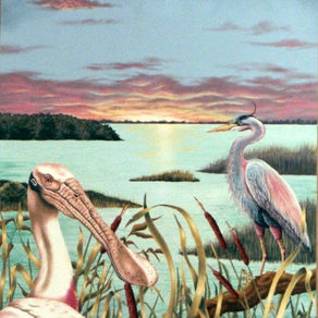 Marsh with Birds