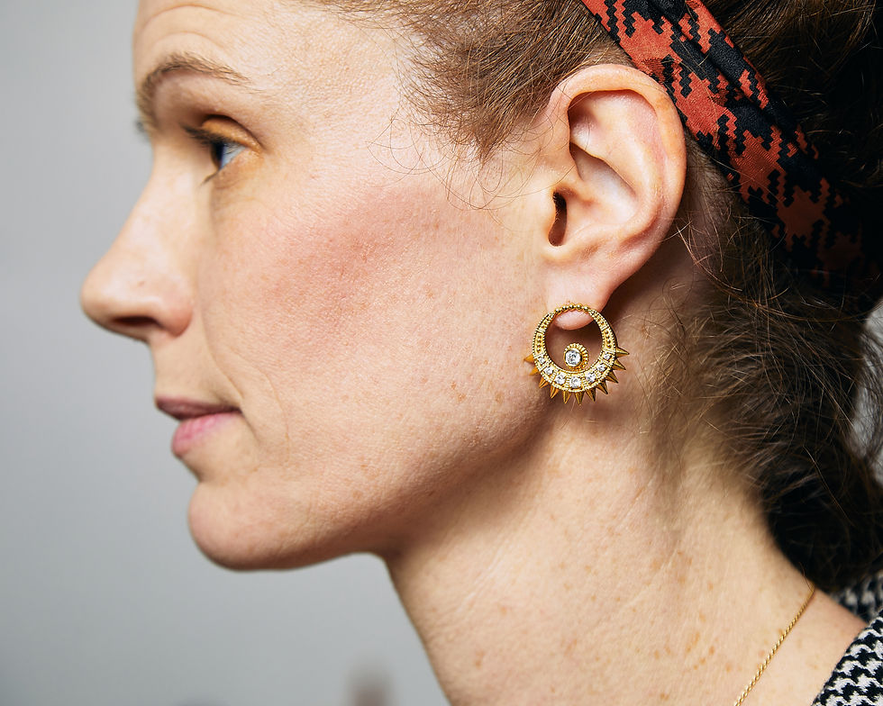 Thumbnail: Fancy Sapphires Moon Earrings